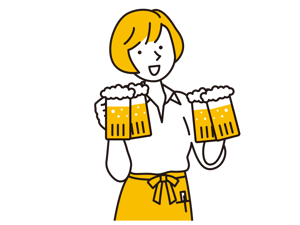 イラスト【飲食フードホール女性】