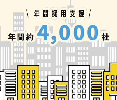 年間採用支援4000社以上